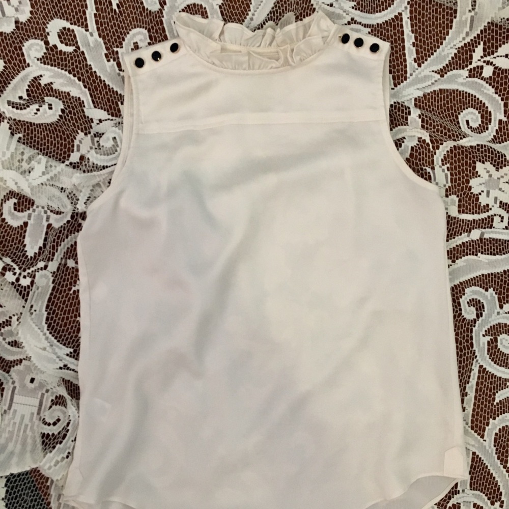 •LOFT• ruffle neck blouse